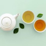 Tea pot with tea cups